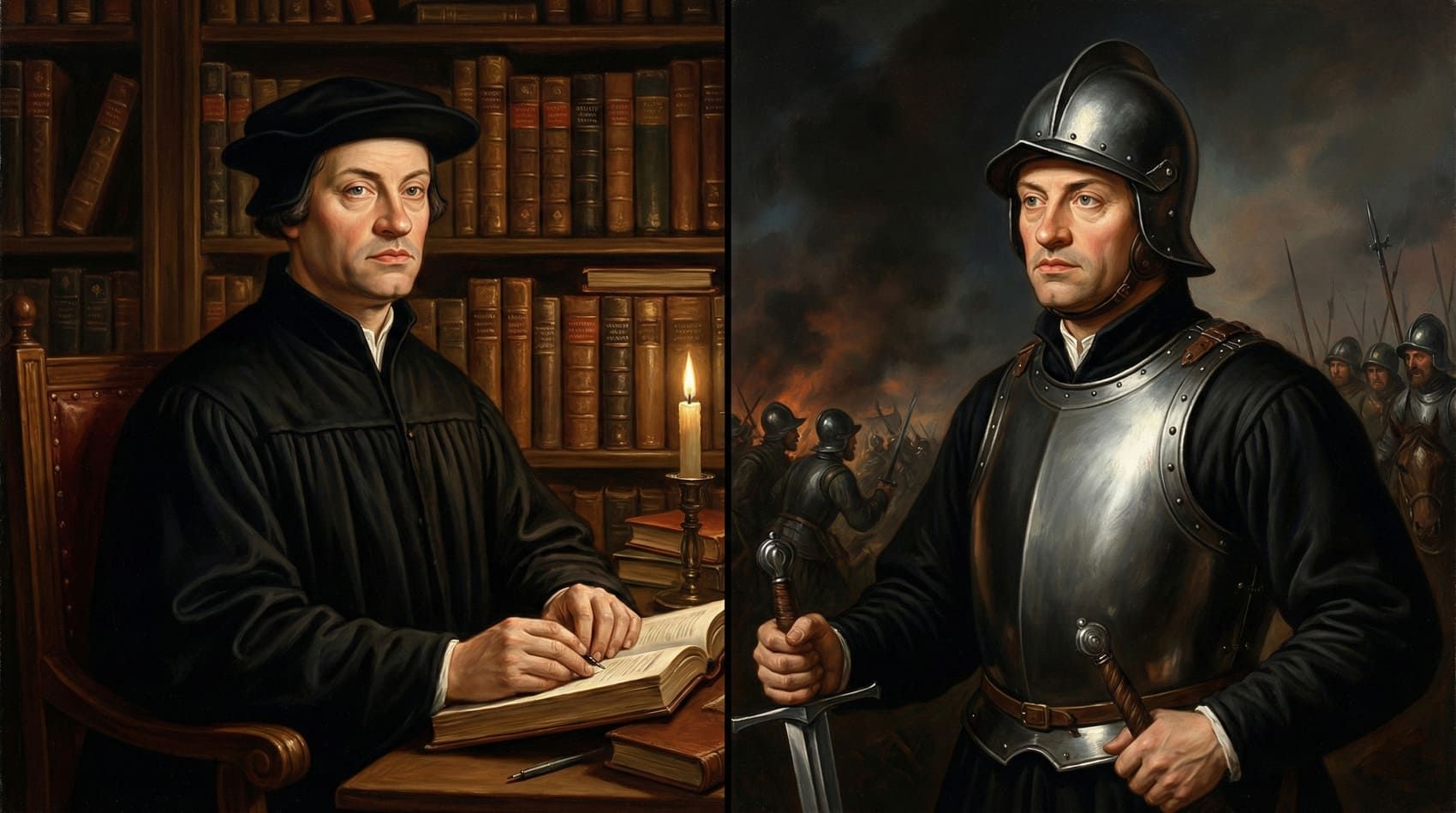 Imagem ilustrativa de Huldrych Zwingli associada à Riforma de Zurigo e Batalha de Kappel.